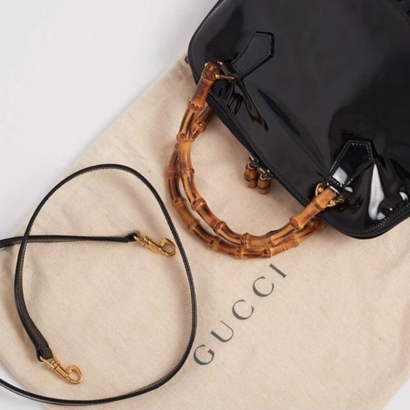 Vintage Gucci patent bamboo bag - 100% authentic - Picture 3 of 6